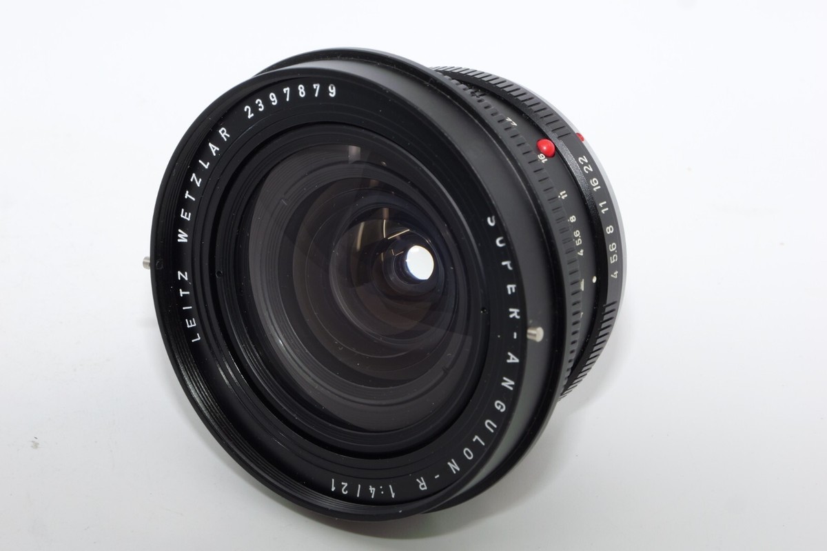 Leica R Super-Angulon-R 21mm f4 Wide Angle Lens. Hood. Caps. 3 Cam