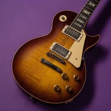 Electric guitar solid plain maple board top with flame veneer alnico pickups CTS