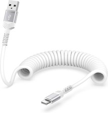 Coiled Carplay Cable for iPhone 16/15 Pro Max/15 Plus, 4FT USB to USB C Carplay