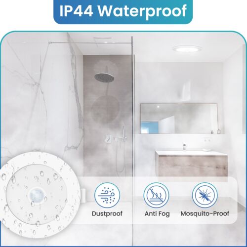 12W PIR Motion Sensor LED Recessed Ceiling Lights Tri-Color Round Night Light UK - Picture 7 of 15