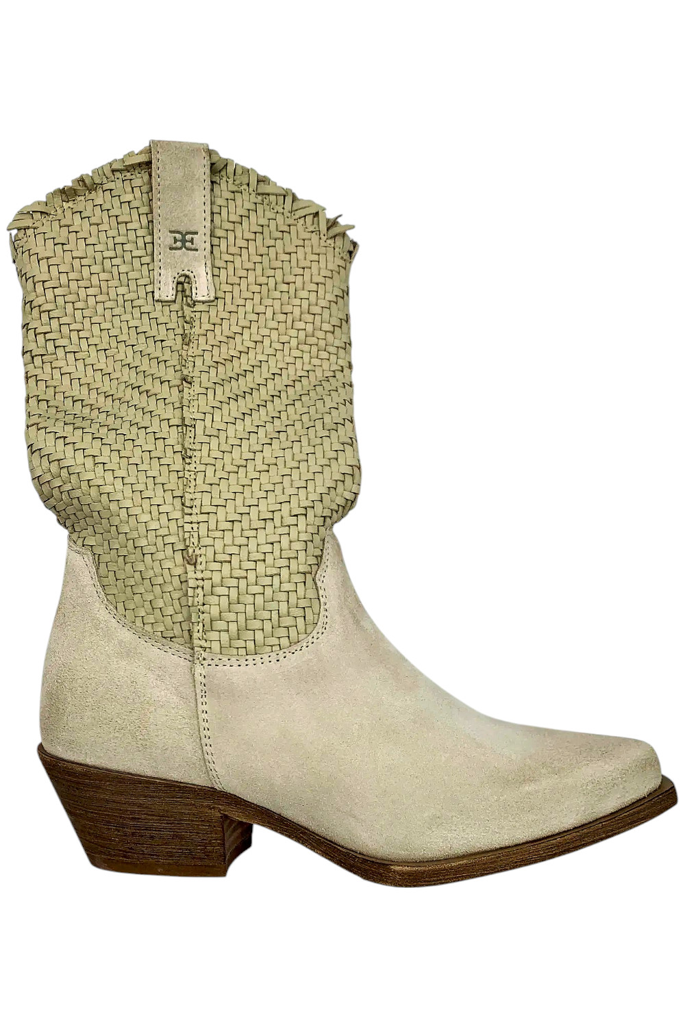 Сэм Эдельман Sam Edelman Брендовые белые сапоги в западном стиле на наборном каблуке белые 8790₽