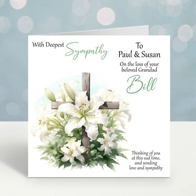 OPALDESIGNS Personalised Sympathy Card Bereavement condolence Sorry For Your Loss Card