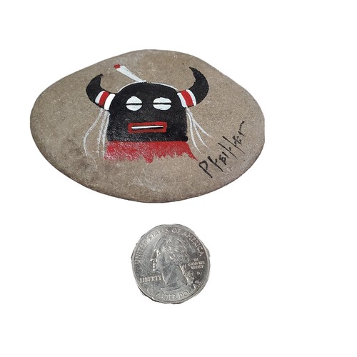 Hand Painted Native American Signed Rock Pottery Pfeiffer NM Folk Art - Picture 6 of 7