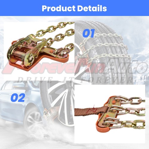8PCS Steel Tire Snow Chains for Car SUV Trucks Pickup Wheel Heavy Duty Anti-Skid - Picture 7 of 10