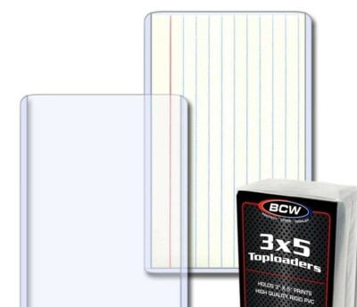 NEW 20 PK BCW 3X5 Top Load Holders Photo Print / Index Card Toploaders