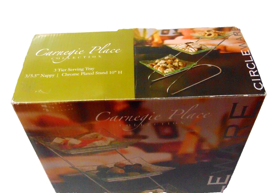 3 Tier Serving 5.5 Tray Cupcake 10" Stand Rack Dessert Platter Carnegie Place - Image 2 of 4