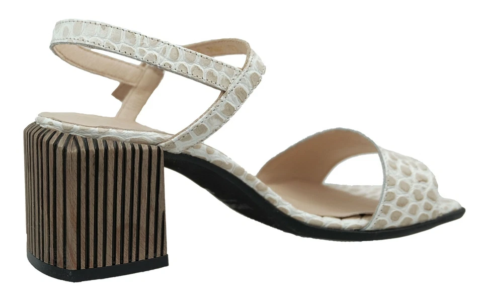 Wonders Fianchi Sandalen Damen Absatz Beige Leder F-7601 - Eleganz Und Komfort - Bild 4 von 4