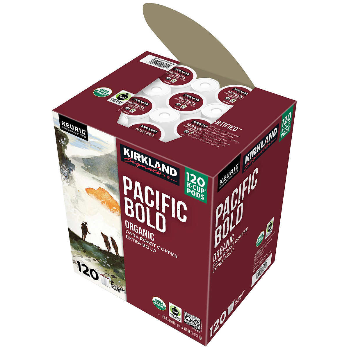 Kirkland Signature Coffee Organic Pacific Bold KCup Pod, 120 Count