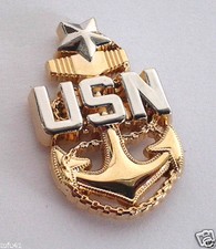 CHIEF PETTY OFFICER SENIOR SCPO E-8 US NAVY (SMALL 1-1/16") Pin P19034 EE
