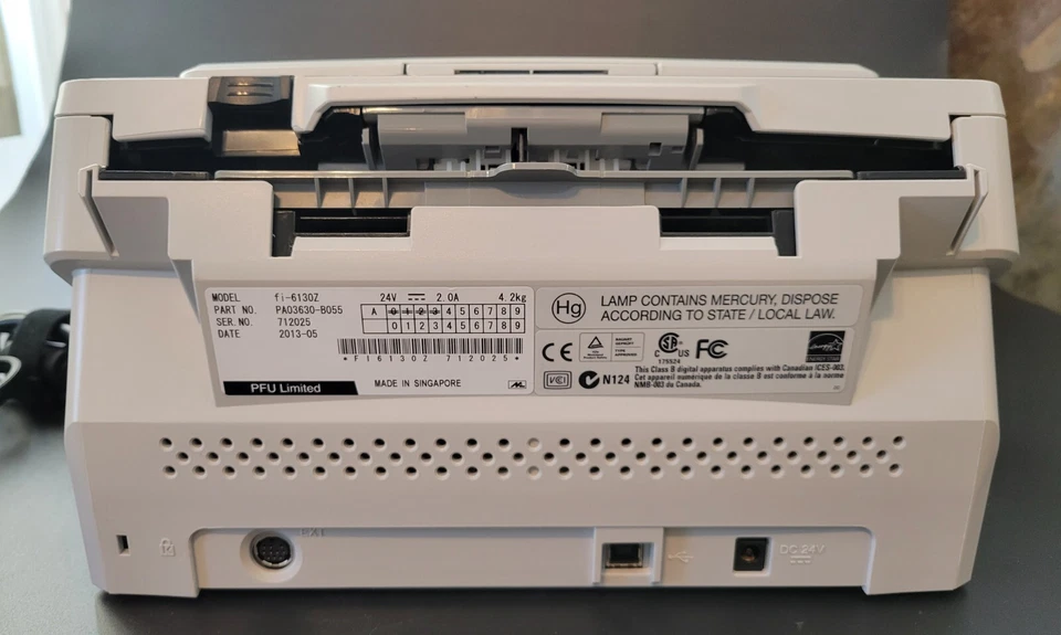 Fujitsu fi-6130Z Duplex Color Sheetfed Scanner W/ Adapter No Input Tray - Image 3 of 3