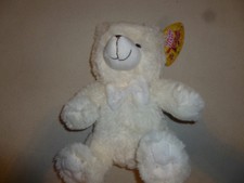 NEW W TAG CREME WHITE BEAR W BOWTIE PLUSH TOY SUGAR LOAF TOYS NWT STUFFED ANIMAL
