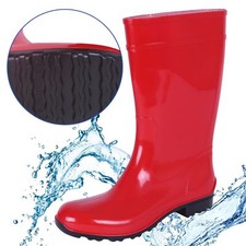 ILSE LEMIGO Stivali da pioggia impermeabili di colore rosso, resistenti robusti 