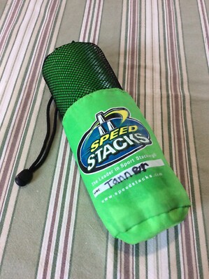 SPEED STACKS 12 Green Cups Competition Stackers With Black Mesh Storage Bag