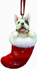 FRENCH BULLDOG SANTA'S LITTLE PALS DOG CHRISTMAS STOCKING 3-1/2" ORNAMENT - NIB
