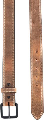 Heritage Leathers USA Full Grain Leather Stitched Belt, Vintage