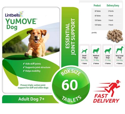 yumove 60 chewable tablets aids stiff joints clinically proven