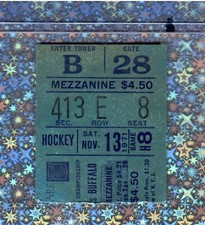 Jean Ratelle G#216 Rod Gilbert ticket stub 11-13-1971 Rangers Sabres Perreault