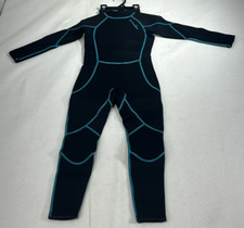 OMGear Kids Black Aqua 3mm Neoprene Long Sleeve One Piece Wetsuit Size 8