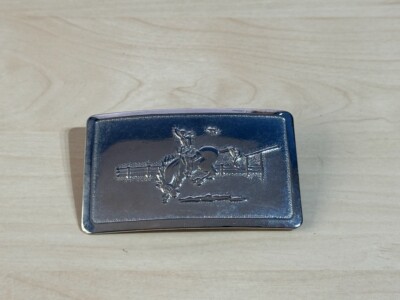Vintage NOS Chrom Rodeo Stil Gürtelschnalle Made in USA (Typ 2)