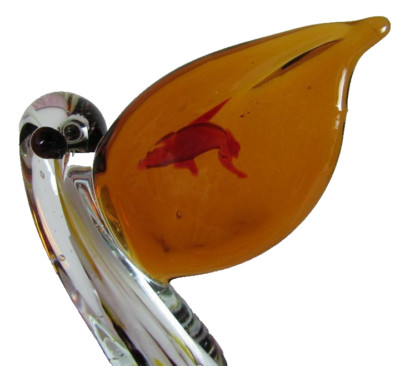 BLOWN GLASS PELICAN with a Fish in his mouth Art Glass Collection New in Box
