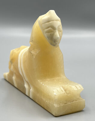 Vintage Onyx Sphinx Desktop  Paperweight Figure Approx 5 