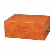 Humidor da scrivania Toscana Light Maple Burl per 100 sigari