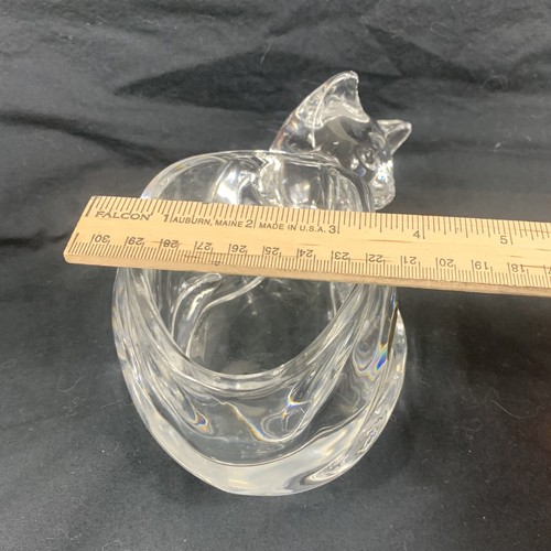 Statuetta Cristal d'Arques Gatto Dormiente Autentico Cristal d'Arques Piatto Bevande - Foto 11 di 11