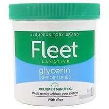 Fleet Glycerin Adult Laxative Suppositories 100 Pieces