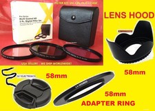 RING ADAPTER FILTER KIT HOOD LENS CAP 58mm 4 CAMERA FUJI FINEPIX S8600 58 mm