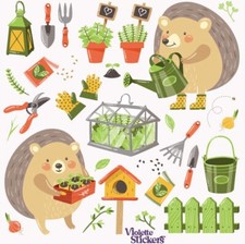 Violette Stickers Hedgehog Garden Crafts Planner Supply Scrapbook Animal Fun