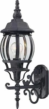 Volume Lighting Black Outdoor Coach Light Sconce Hardwired Beveled Glass Shade