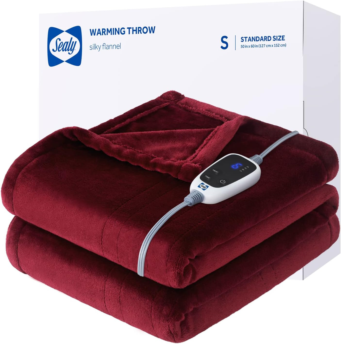 Heated Blanket Throw, Soft Flannel Electric Blanket with 6 Heat Settings & 2-10