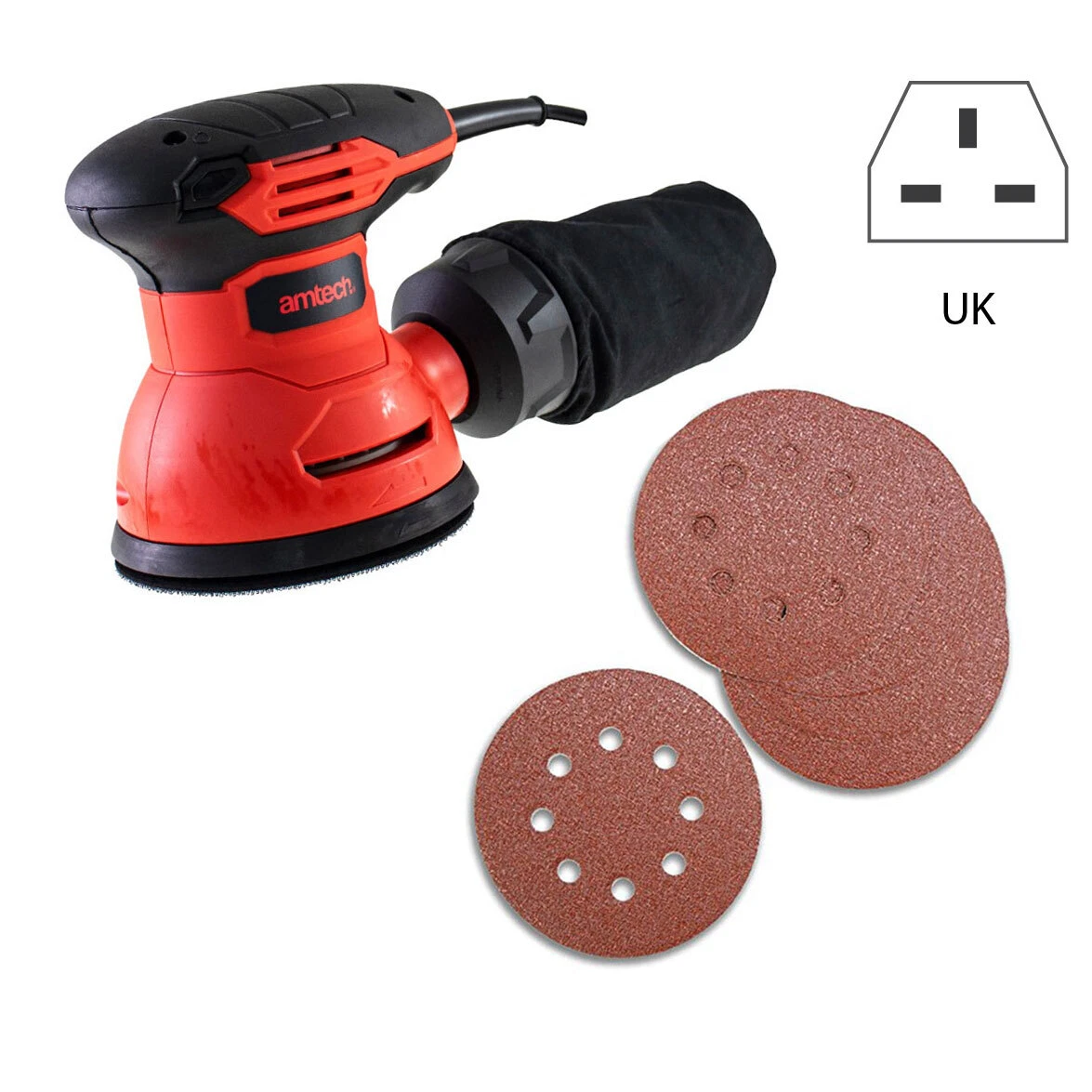 125MM ELECTRIC ORBIT PALM ORBITAL SANDER 300W WITH 31 MIXED GRIT