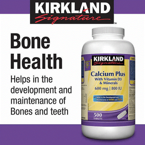 Details About Kirkland Signature Calcium Plus Vitamin D3 Minerals 600mg800iu 500 Tablets Bone