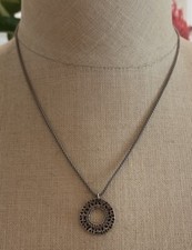 SILPADA STERLING SILVER HAMMERED DISC PENDANT NECKLACE