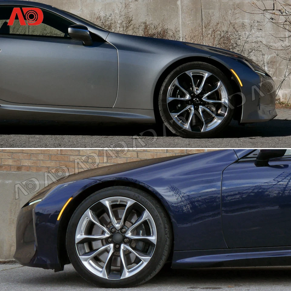 2x LED Side Marker Signal Lights Amber Clear For 2018-2022 Lexus LC500 LC500H - Image 3 of 4