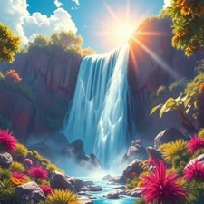 Digital Picture of Beautiful Waterfall printable file