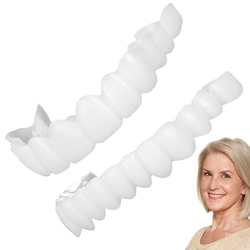Smile Snap On Upper&Bottom Set False Teeth Denture Veneers Dental Tooth Cover - Picture 9 of 11
