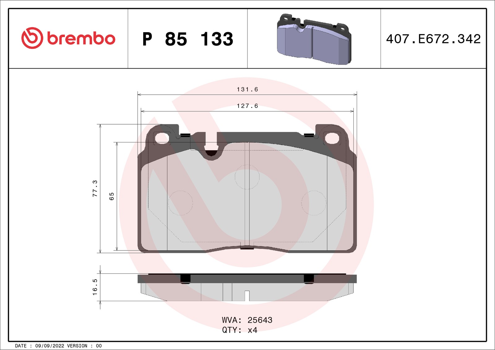 Brake Pads Set Front Brembo P85133 8R0698151AB 95B698151H 8R0698151AD 8R0698151D - Image 19