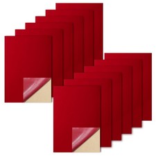 12 Pcs Self Adhesive Felt Sheets, Red Felt Sheet with Adhesive Backing, 8 x 12 I