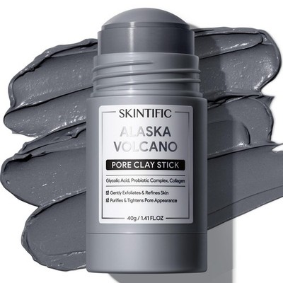 SKINTIFIC Deep Pore Cleansing Blackhead 1.41 Ounce (Pack of 1), Volcano Clay