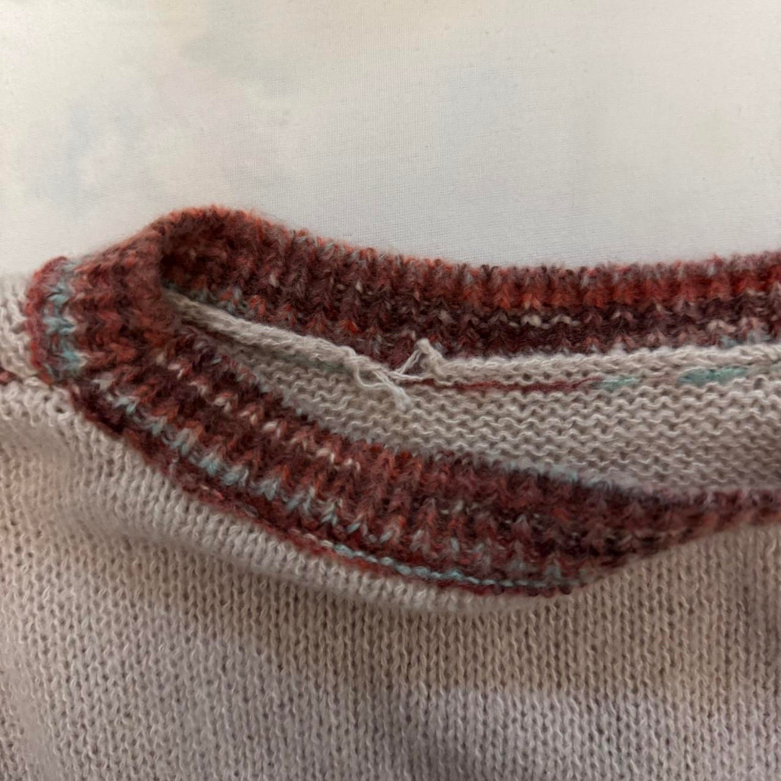 handmade pink striped patchwork knit sweater coqu… - image 8