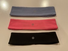 lululemon Headband Fly Away Tamer Lot of 3 - Black, Purple, Pink