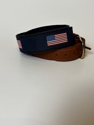Preston Golf Belt Mens Size 36 Blue US Flag American Patriotic Casual