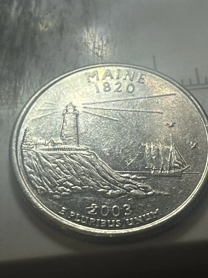 WAS 1288 now $88! 2003 D Maine Mint State One Of The Rarest Quarters  Great Buy! - Image 2 of 4