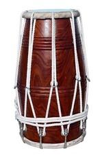 Special HALF Dholak Drum Sheesham Wood, Padded BEG, New Model - 0989, BROWN