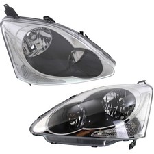 Left And Right Side Headlight For Honda Civic 2004-2005 Si Sir Hatchback Halogen