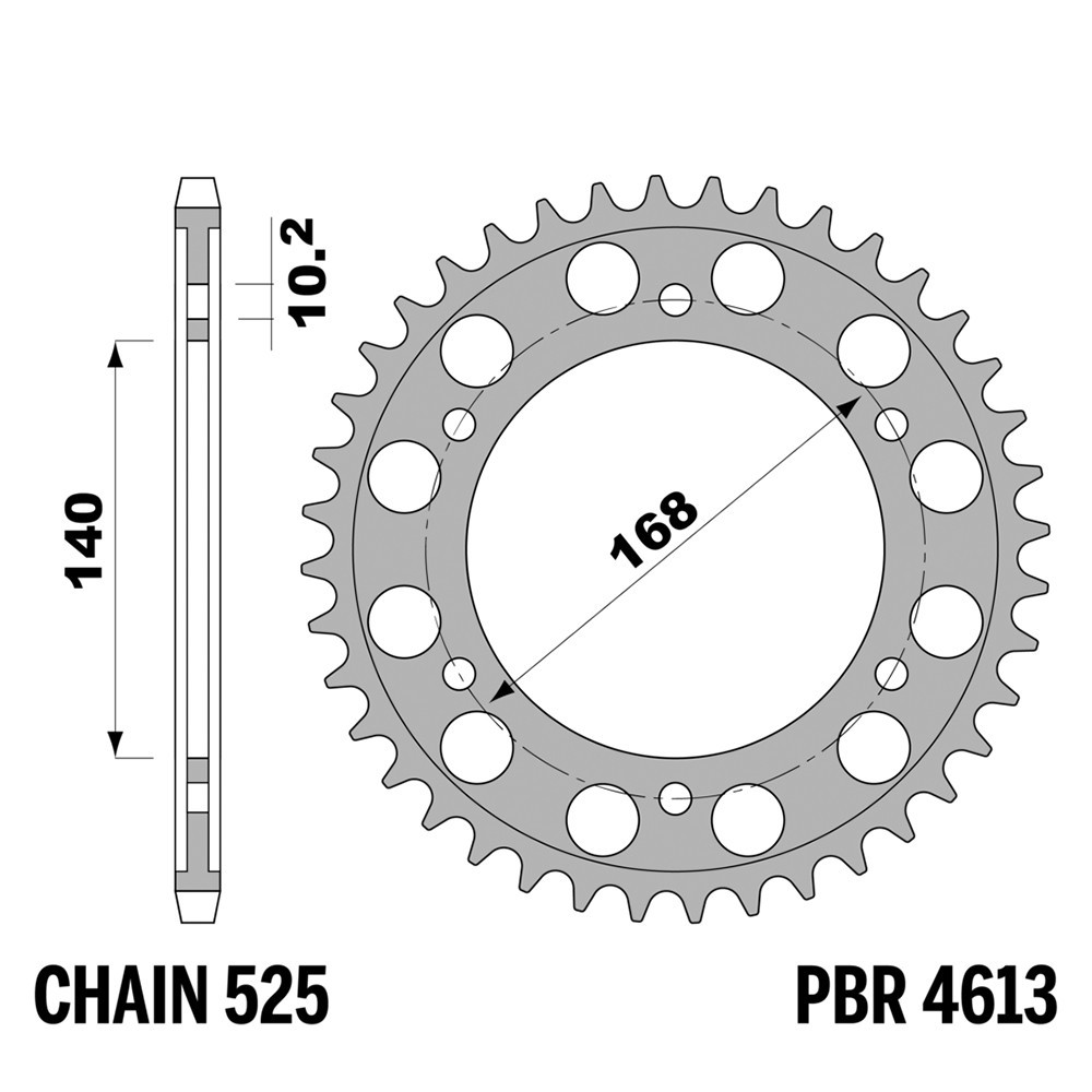Pignon arrière PBR acier 42 dents pas 525 pour BMW F700GS longévité mécanique