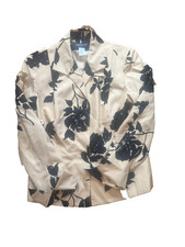 VTG Y2K Jones New York Women's Silk Linen Beige Button Jacket Blazer Size 6
