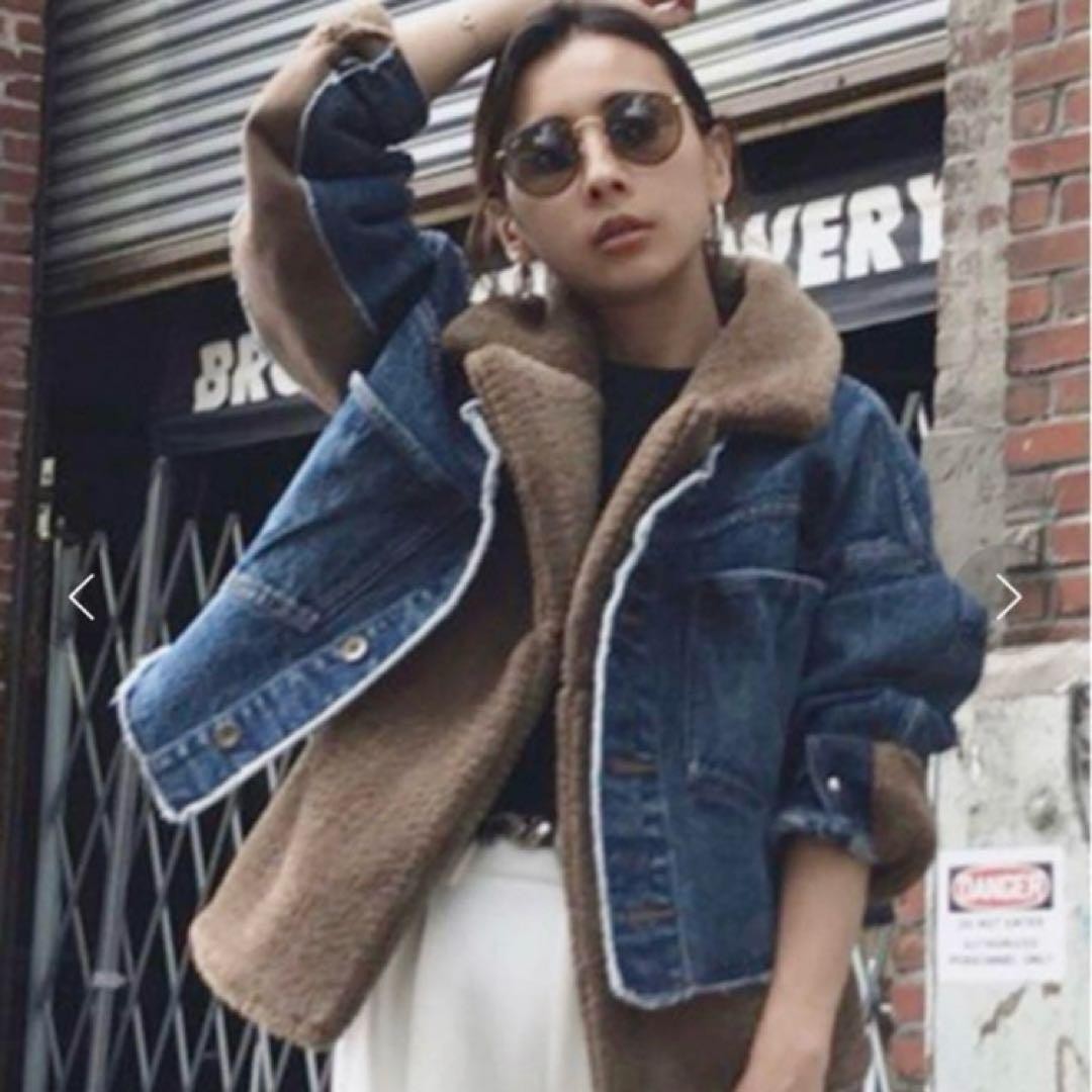 AMERI MOUTON LAYERED DENIM JACKET - image 1